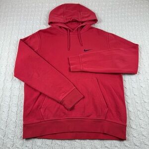 Nike Fleece pullover hoodie men’s size medium red swoosh logo long sleeve
